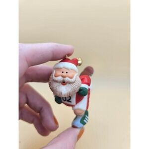 1992 Hallmark Santa Skater Ornament Ice Skater Christmas Holiday